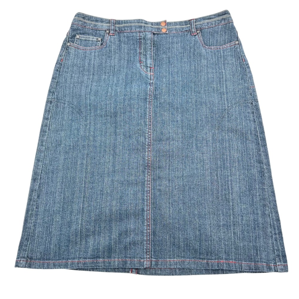 Nine & Co‎ Weekend Blue Denim Midi Skirt y2k Womens Size 10